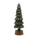 Árvore Decorativa Resina Verde Com Laços Vermelho 41cm