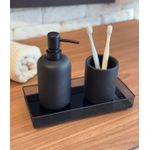 Kit Lavabo Em Cimento Preto 2 Peças Mart