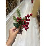 Galho Decorativo Natal Pick Berry Com Pinha 27cm