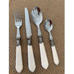 Faqueiro Premium Em Metal C/24 Pcs Prata Cabo Branco Luxo