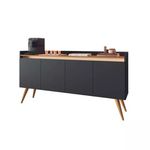 Aparador Buffet Gold 4 Portas Preto Móveis Primus