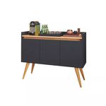 Aparador Buffet Gold 3 Portas Preto Móveis Primus 