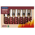 Jogo de Talheres de Churrasco Tramontina Polywood 12 Peças Aço Inox