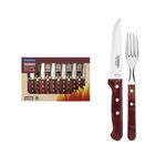 Jogo de Talheres de Churrasco Tramontina Polywood 12 Peças Aço Inox