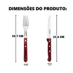Jogo de Talheres de Churrasco Tramontina Polywood 12 Peças Aço Inox