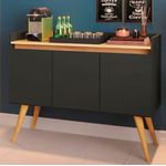 Aparador Buffet Gold 3 Portas Preto Móveis Primus 