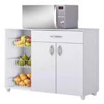 Fruteira 3 Cestos Com Porta Gaveta Branco Dacheri