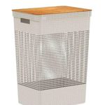 Cesto de Roupas 49L Grid Bege Bambu OU