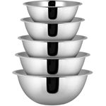 Conjunto de Tigelas Aço Inox Saladeiras 5Pcs 