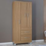 Guarda-roupa Solteiro Milão 3 Portas 2 Gavetas Poquema