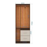 Guarda-roupa Solteiro Milão 3 Portas 2 Gavetas Poquema