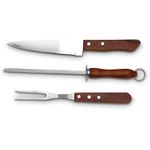 Kit Churrasco 3 Peças Wood Original Parolar