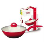 Panela Wok de Cerâmica Class Home Vermelha