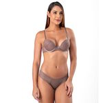30414 - Conjunto Push Up. Calcinha fio. - Marrom