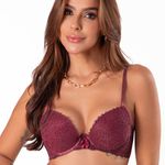 30435 - Conjunto Push Up. Calcinha fio - Vinho