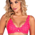 28903 - Conjunto com aro e sem bojo. Calcinha fio. - Rosa