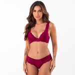 29793 - Conjunto Push Up.Calcinha fio. - Vermelho