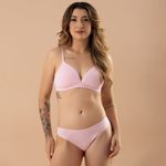 31063 - Conjunto triangulo com bojo. Calcinha fio - Rosa