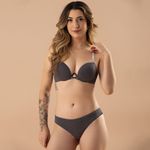 31072 - Conjunto Push Up. Calcinha fio. - Cinza