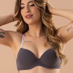 31070 - Conjunto aro separado e bojo. Calcinha fio. - Cinza