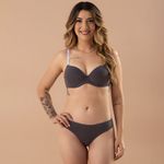 31070 - Conjunto aro separado e bojo. Calcinha fio. - Cinza