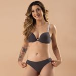 31073 - Conjunto Push Up. Calcinha clássica . - Cinza