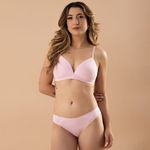 31064 - Conjunto triangulo com bojo. Calcinha clássica. - Rosa