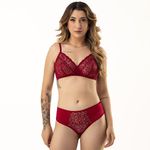 30779 - Conjunto sem bojo. Calcinha fio. - Vermelho