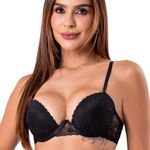 30415 - Conjunto Push Up. Calcinha fio - Preto