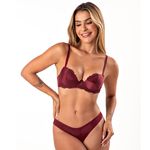 17760 - Conjunto Push Up. Calcinha fio. - Vermelho B - 1947