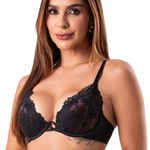 28844 - Conjunto Push Up. Calcinha fio - Preto