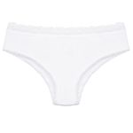 24865 - Calcinha clássica em microfibra e renda. - Branco