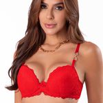 29819 - Conjunto Push Up. Calcinha fio - Vermelho