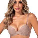 28017 - Conjunto Push Up. Calcinha fio. - Marrom