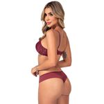 29315 - Conjunto Push Up. Calcinha fio. - Vinho