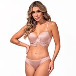 29493 - Conjunto Push Up. Calcinha fio. - Nude