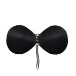 23898 - Sutiã aderente lace up. - Preto