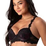 13045 - Conjunto aro separado e bojo. Calcinha larga. - Preto