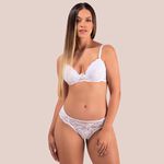 29388 - Conjunto Lageli Lingerie- Push Up. Calcinha fio. - Branco