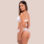 29388 - Conjunto Lageli Lingerie- Push Up. Calcinha fio. - Branco