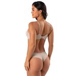 31127 - Conjunto Push Up Calcinha fio - Nude