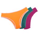 29586 - Kit com três calcinhas clássica. - Colorido