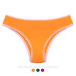 29586 - Kit com três calcinhas clássica. - Colorido