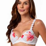 26489 - Conjunto Lageli Lingerie Push Up. Calcinha fio. - Estampado