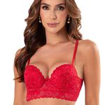 31276 - Conjunto Push Up. Calcinha fio - Vermelho