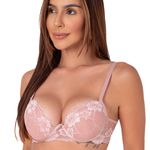 30763 - Conjunto Push Up. Calcinha fio - Nude