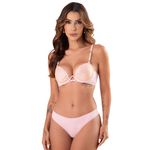 31101 - Conjunto Push Up. Calcinha fio - Rosa