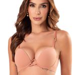31158 - Conjunto Push Up. Calcinha Fio - Nude
