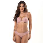30813 - Conjunto Push Up. Calcinha clássica. - Nude