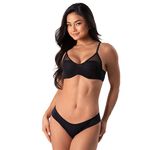 16758 - Conjunto Push Up. Calcinha fio - Preto